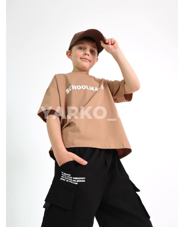 Футболка uni на літо 8028 котон мокко Schoolmate 140(р)