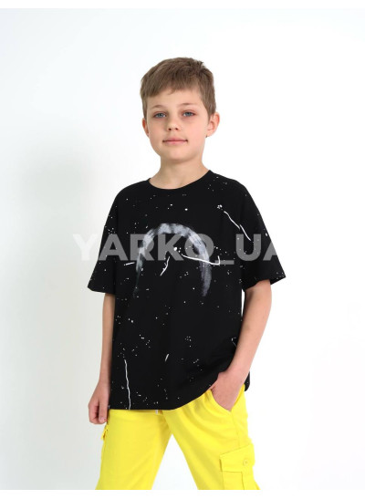 Футболка для хлопчиків на літо W-117 котон чорний Good Luck 140(р)