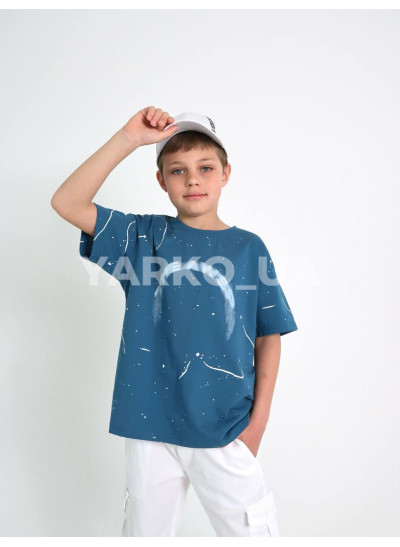 Футболка для хлопчиків на літо W-117 котон лазурний Good Luck 150(р)