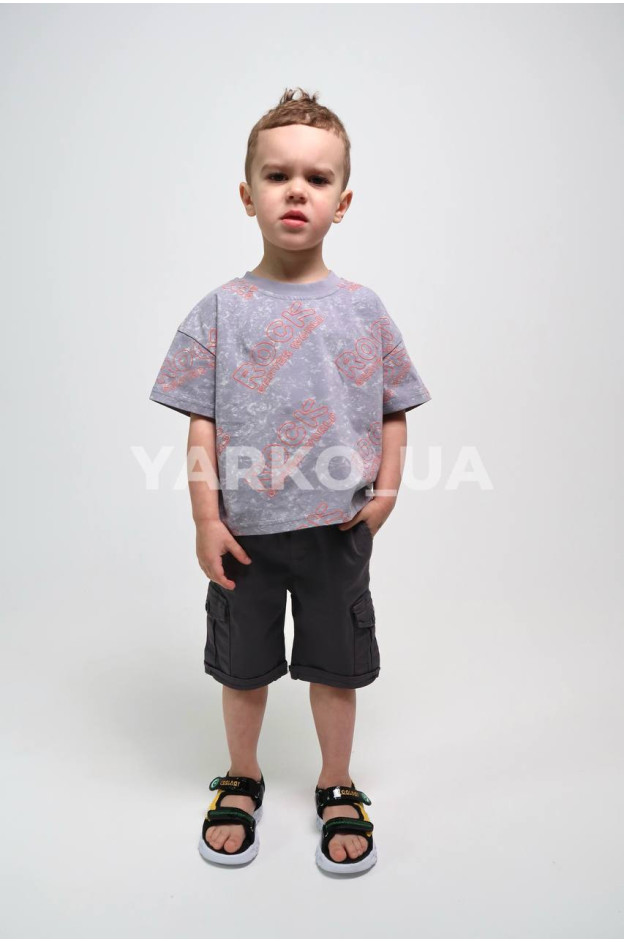 Футболка для хлопчиків на літо JDX223 котон сірий Rock 80(р)