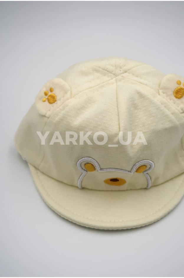 Бейсболка Makko uni весна/осінь, літо MR256 котон жовтий ведмедик вушка 42(р)