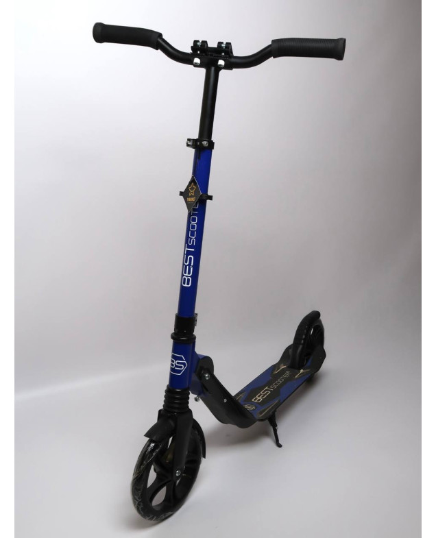 Самокат Best Scooter для дітей 44073 синій/чорний колеса PU 200 мм 2 амортизатора