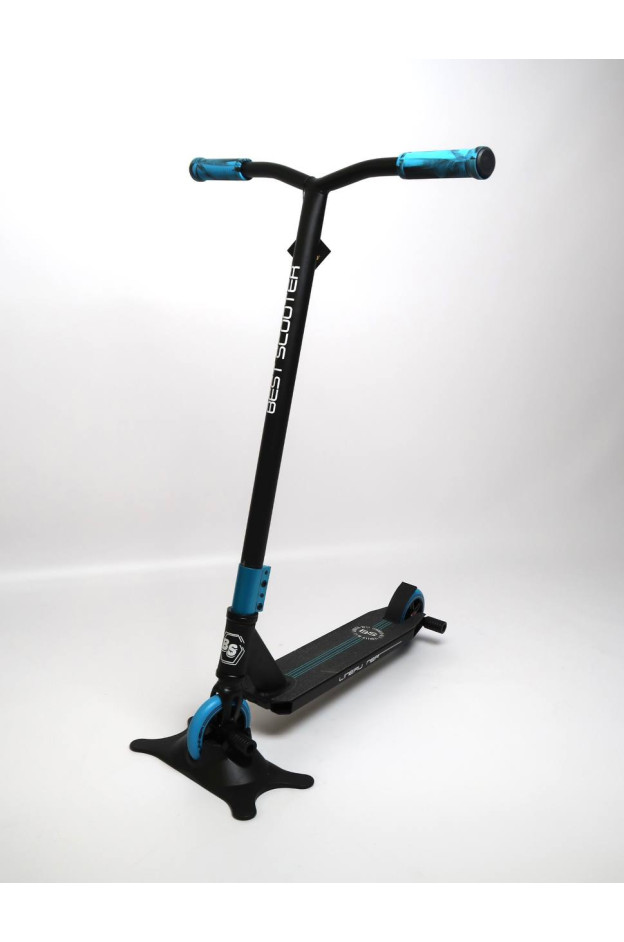 Самокат Best Scooter для дітей LR-82063 алюміній чорний/блакитний трюковий Runner колеса PU d=110 мм