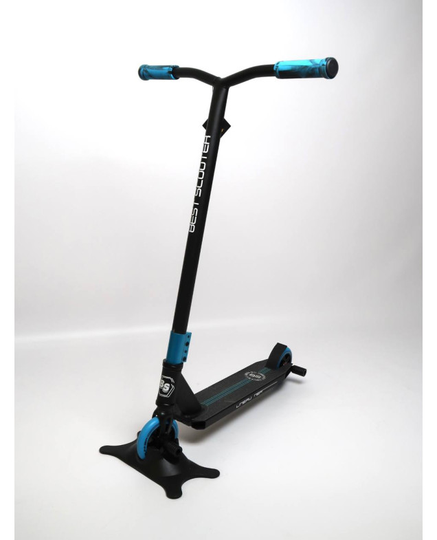 Самокат Best Scooter для дітей LR-82063 алюміній чорний/блакитний трюковий Runner колеса PU d=110 мм