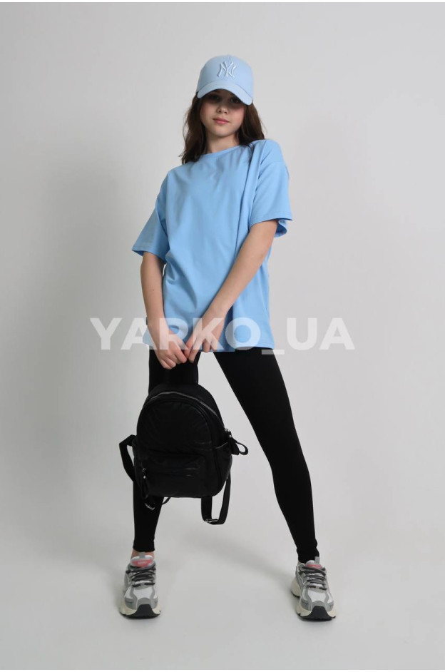 Футболка JakPani uni на літо 1405 котон блакитний oversize база 140(р)