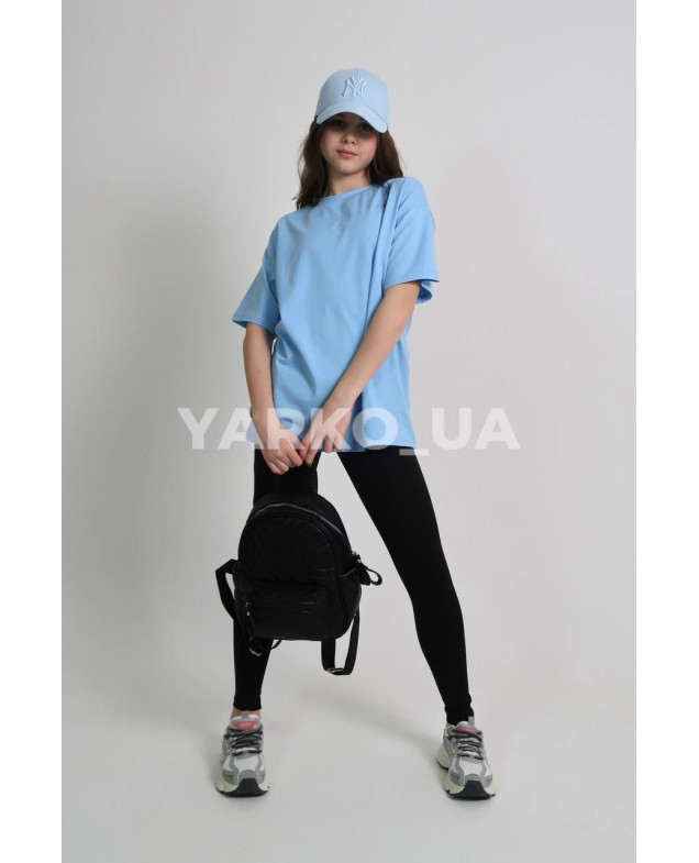 Футболка JakPani uni на літо 1405 котон блакитний oversize база 140(р)