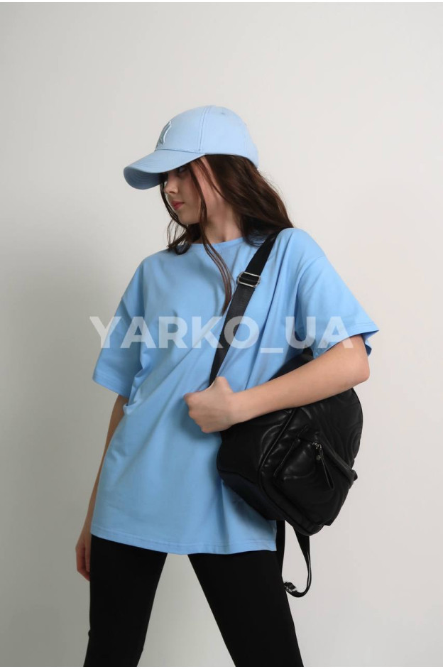 Футболка JakPani uni на літо 1405 котон блакитний oversize база 140(р)