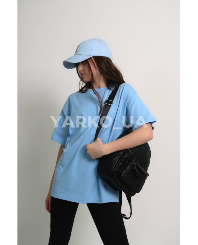 Футболка JakPani uni на літо 1405 котон блакитний oversize база 140(р)