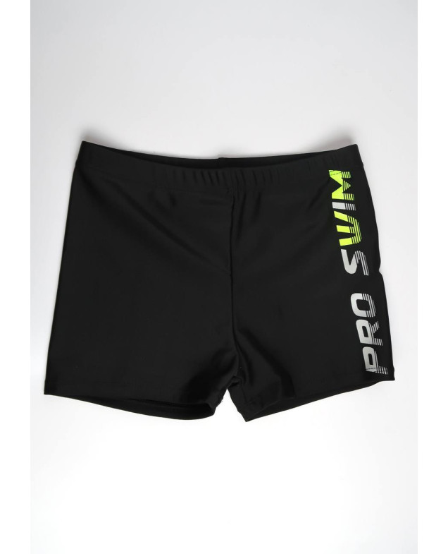 Плавки Look-Fashion для хлопчиків на літо 8320 нейлон чорний Pro swim з зеленими літерами 116(р)