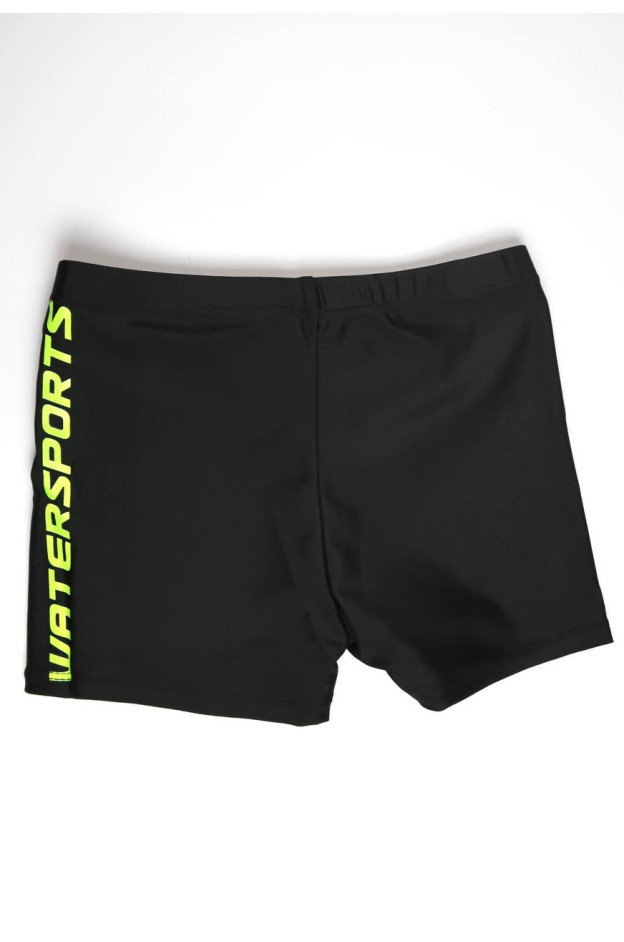 Плавки Look-Fashion для хлопчиків на літо 8320 нейлон чорний Pro swim з зеленими літерами 116(р)