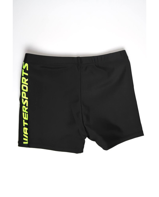 Плавки Look-Fashion для хлопчиків на літо 8320 нейлон чорний Pro swim з зеленими літерами 116(р)