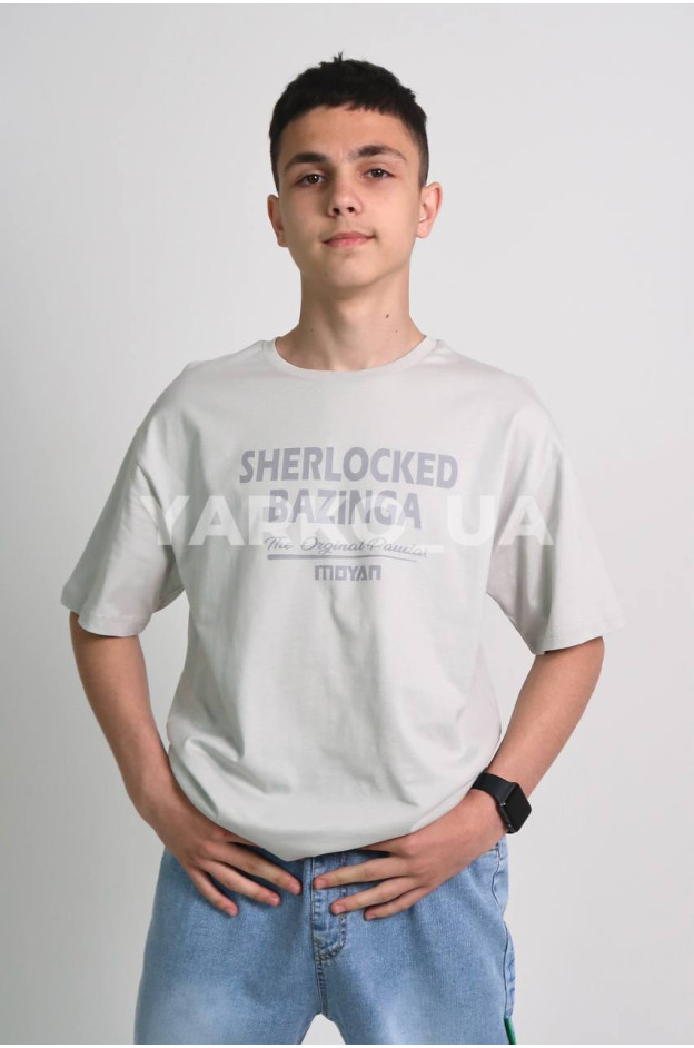 Футболка MAGO для хлопчиків на літо 24-4230 котон сірий BAZINGA 140(р)