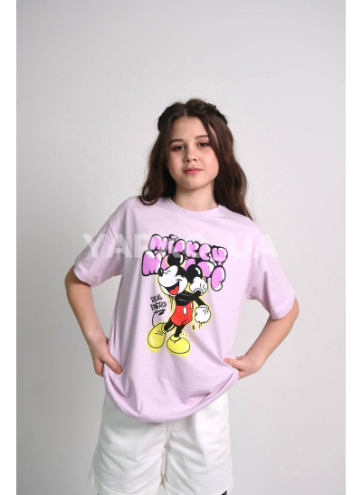Футболка для дівчат на літо 996445 котон ліловий Mickey 164(р)