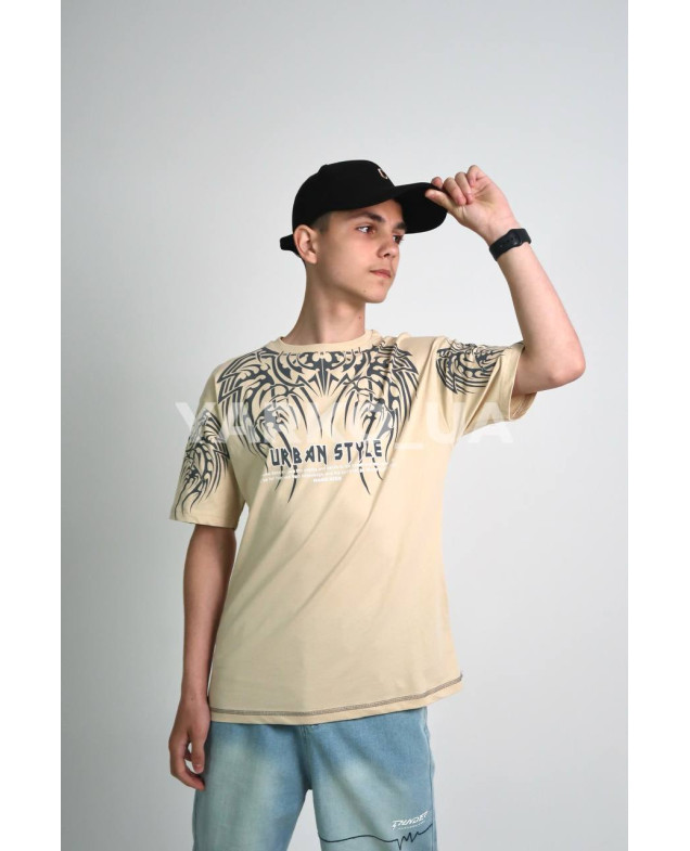 Футболка MAGO для хлопчиків на літо 24-4226 котон лате URBAN STYLE 140(р)