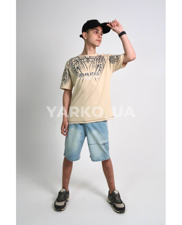 Футболка MAGO для хлопчиків на літо 24-4226 котон лате URBAN STYLE 140(р)