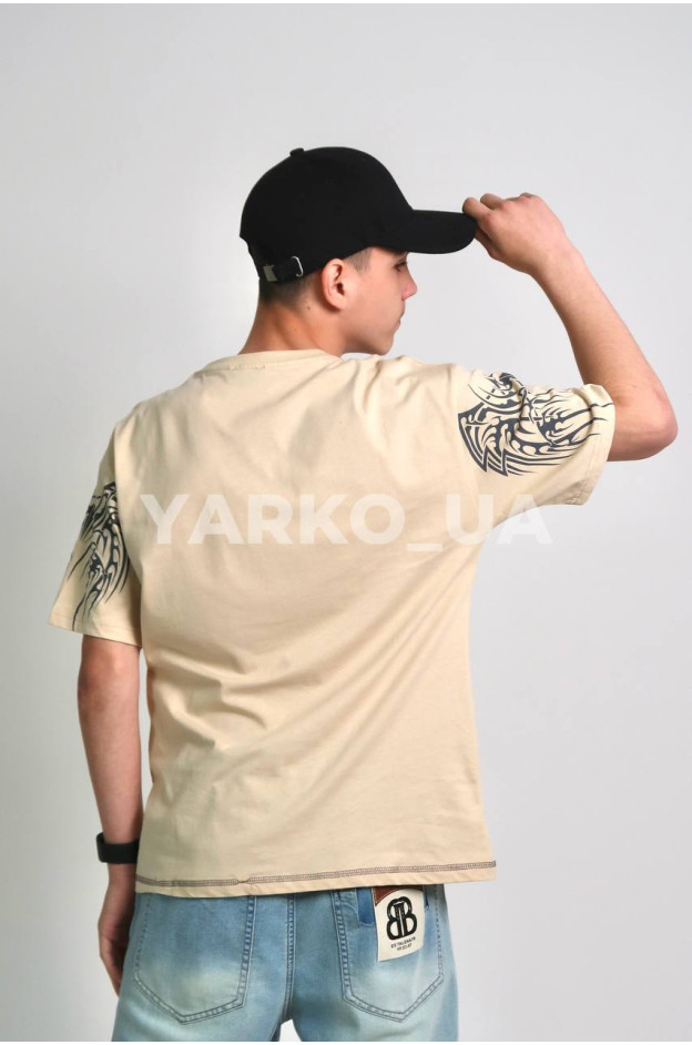 Футболка MAGO для хлопчиків на літо 24-4226 котон лате URBAN STYLE 140(р)