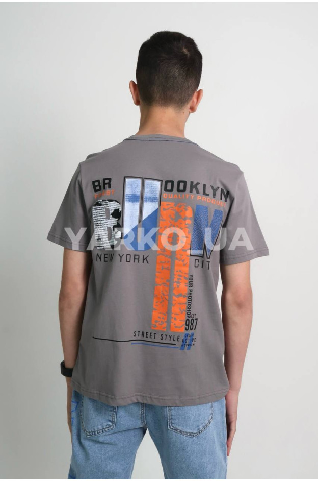 Футболка MAGO для хлопчиків на літо 24-4210 котон графіт BROOKLYN 158(р)