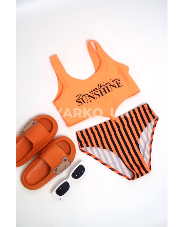 Купальник Look-Fashion для дівчаток на літо BH1049 поліамід оранж Sunshine роздільний 14-16(р)