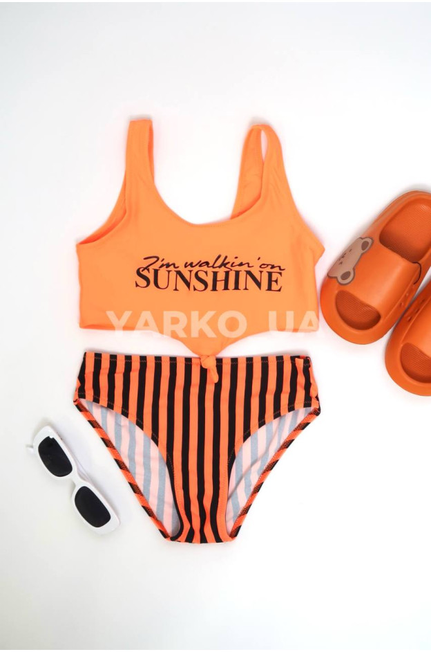Купальник Look-Fashion для дівчаток на літо BH1049 поліамід оранж Sunshine роздільний 14-16(р)