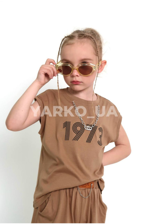 Костюм для дівчат на літо 996448 котон мокко ланцюжок 1973 100(р)