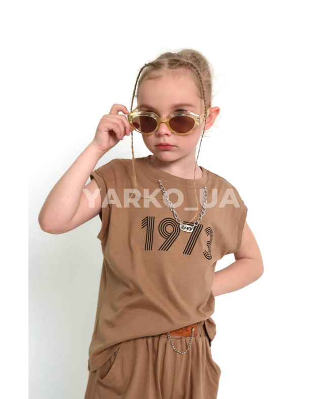 Костюм для дівчат на літо 996448 котон мокко ланцюжок 1973 100(р)