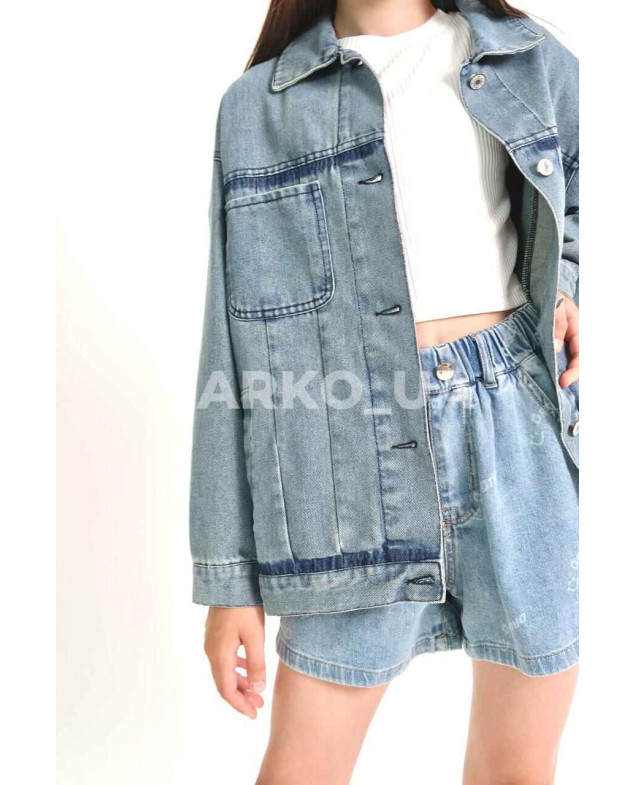 Джинсівка для дівчаток весна/осінь 996459 котон блакитний/синій Balenciaga 140(р)