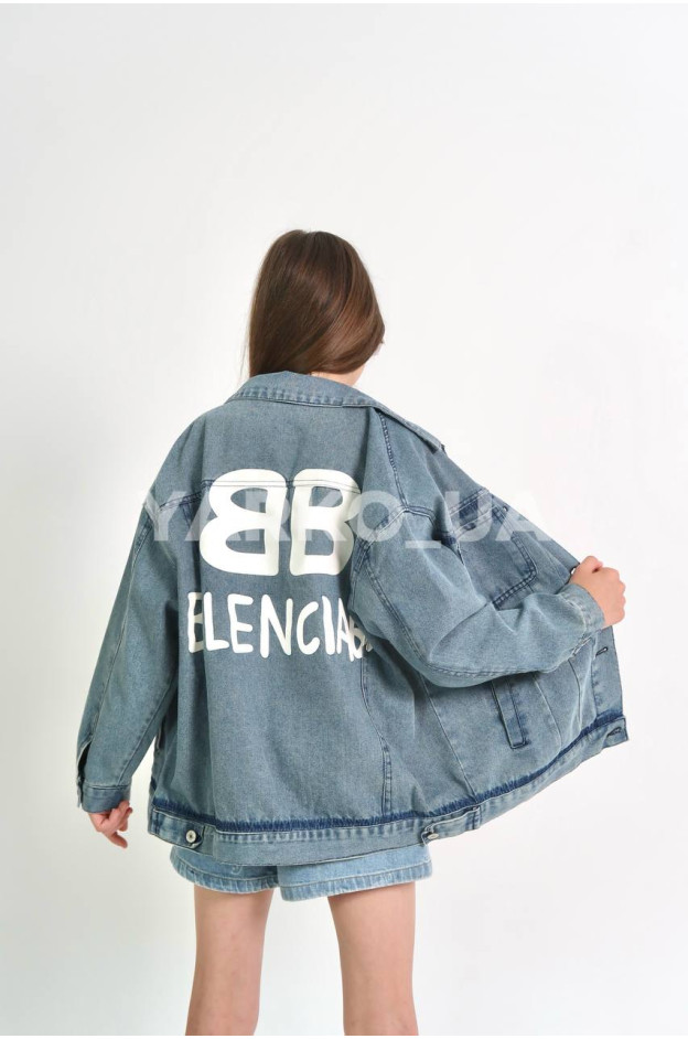 Джинсівка для дівчаток весна/осінь 996459 котон блакитний/синій Balenciaga 140(р)