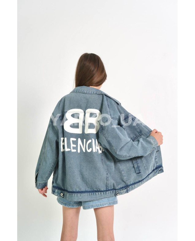 Джинсівка для дівчаток весна/осінь 996459 котон блакитний/синій Balenciaga 140(р)