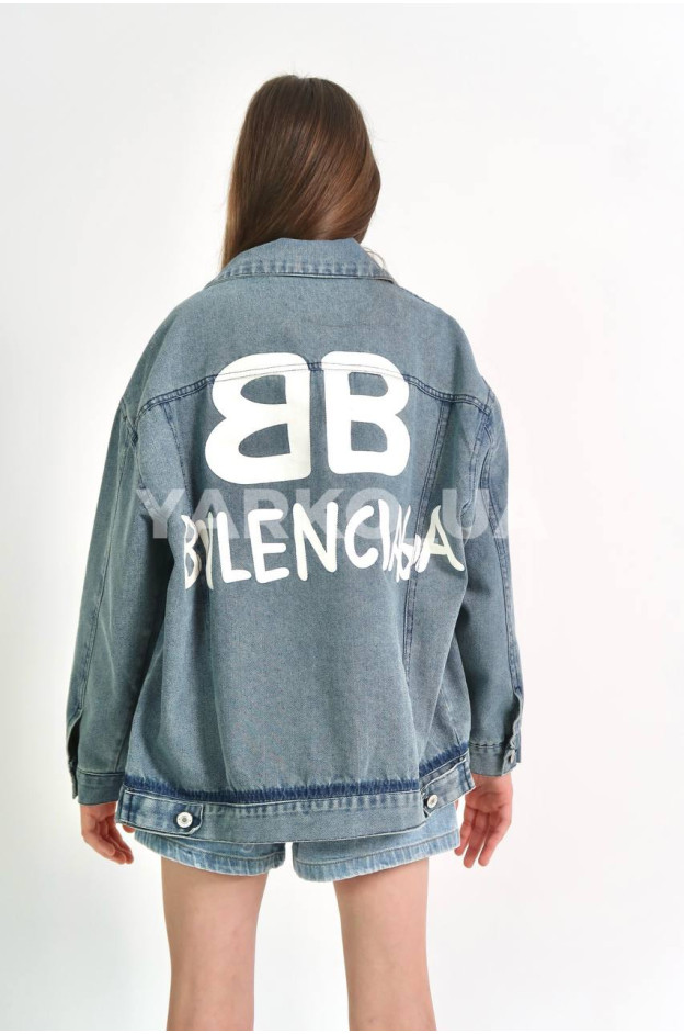 Джинсівка для дівчаток весна/осінь 996459 котон блакитний/синій Balenciaga 140(р)