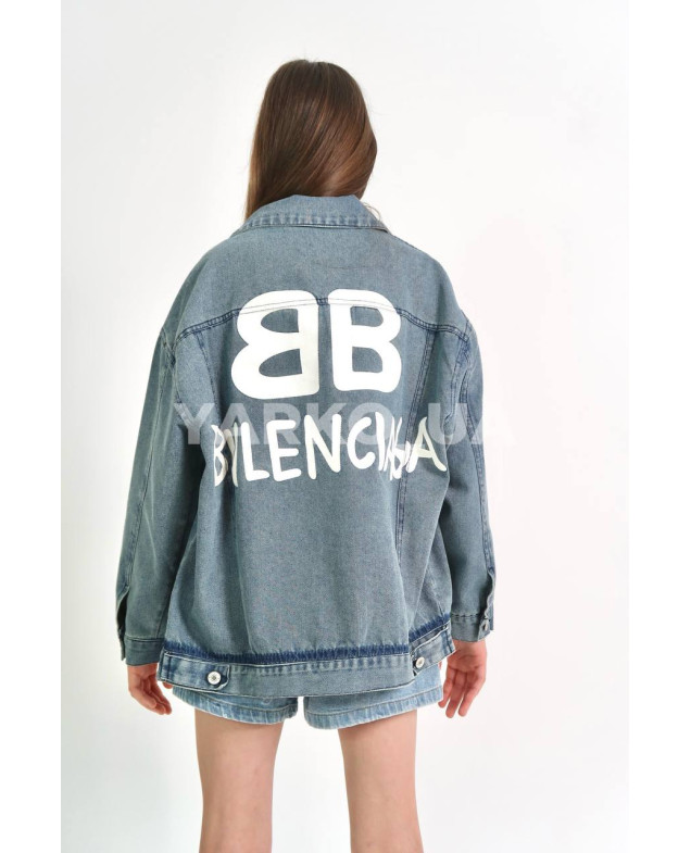 Джинсівка для дівчаток весна/осінь 996459 котон блакитний/синій Balenciaga 140(р)