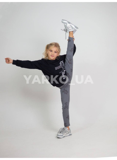 Лосини Viollen для дівчинки весна/осінь K-102 п/е графіт ведмедик рубчик 104(р)