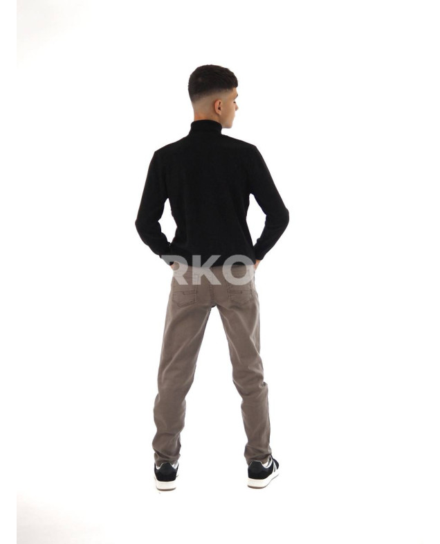 Брюки Looks для хлопчиків у школу весна/осінь 2702C котон мокко переплетений ремінь 134(р)