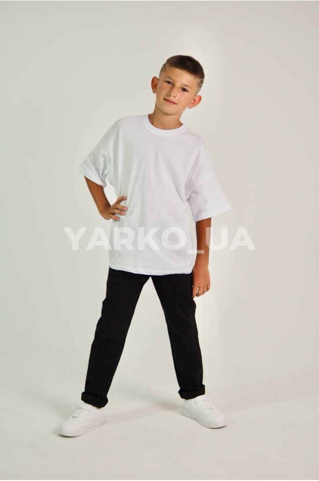 Брюки Looks для хлопчиків у школу весна/осінь 2781C котон чорний пояс на шнурівці 134(р)