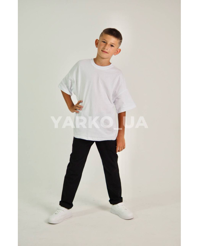 Брюки Looks для хлопчиків у школу весна/осінь 2781C котон чорний пояс на шнурівці 134(р)