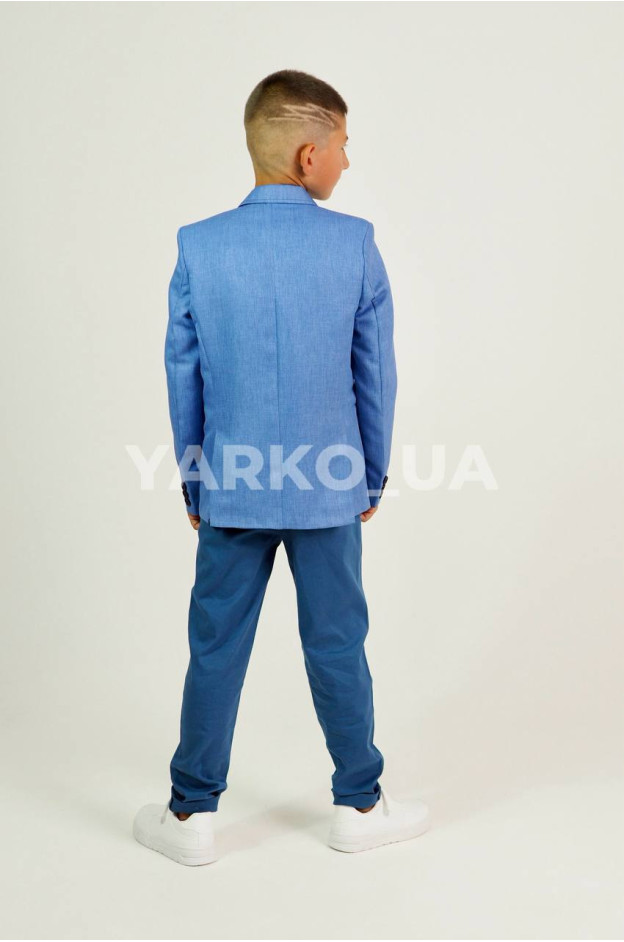 Брюки Looks для хлопчиків весна/осінь 2730C синій котон пояс на шнурівці 134(р)