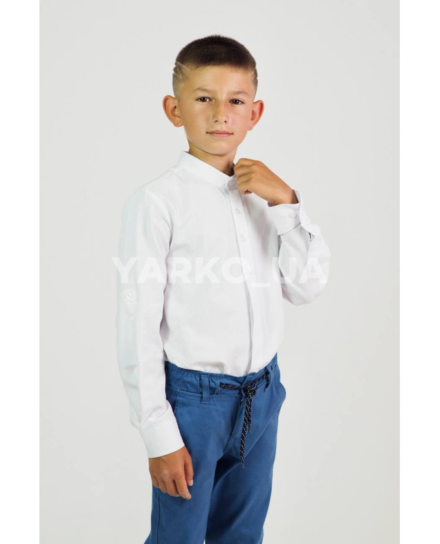 Брюки Looks для хлопчиків весна/осінь 2730C синій котон пояс на шнурівці 134(р)