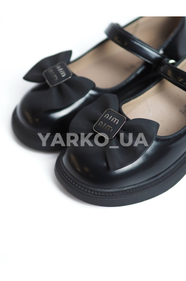 Туфлі Jong Golf для дівчаток у школу весна/осінь B11343-0 екошкіра чорний бантик 31(р)