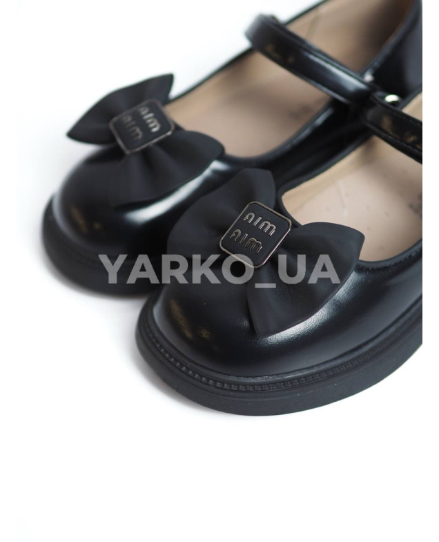 Туфлі Jong Golf для дівчаток у школу весна/осінь B11343-0 екошкіра чорний бантик 31(р)