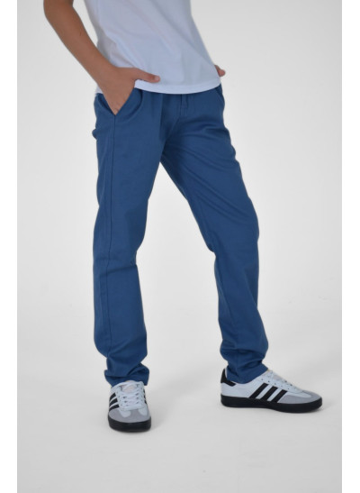 Брюки для хлопчика весна-осінь 4842G котон синій пояс на шнурівці 158(р)