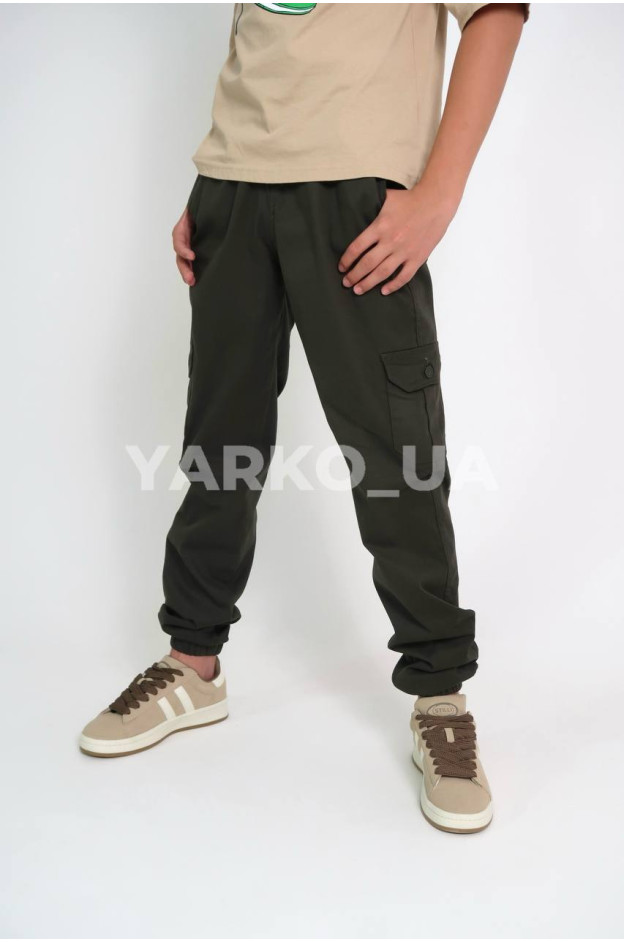 Джогери Looks для хлопчиків весна/осінь 2280C котон хакі кишені 134(р)