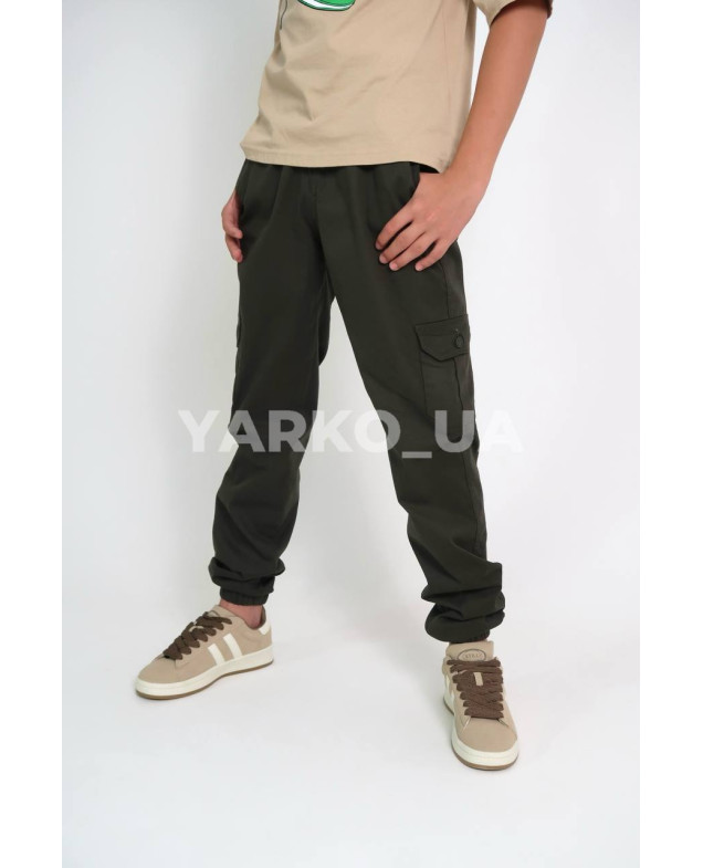 Джогери Looks для хлопчиків весна/осінь 2280C котон хакі кишені 134(р)