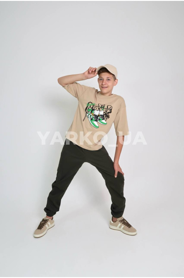 Джогери Looks для хлопчиків весна/осінь 2280C котон хакі кишені 140(р)
