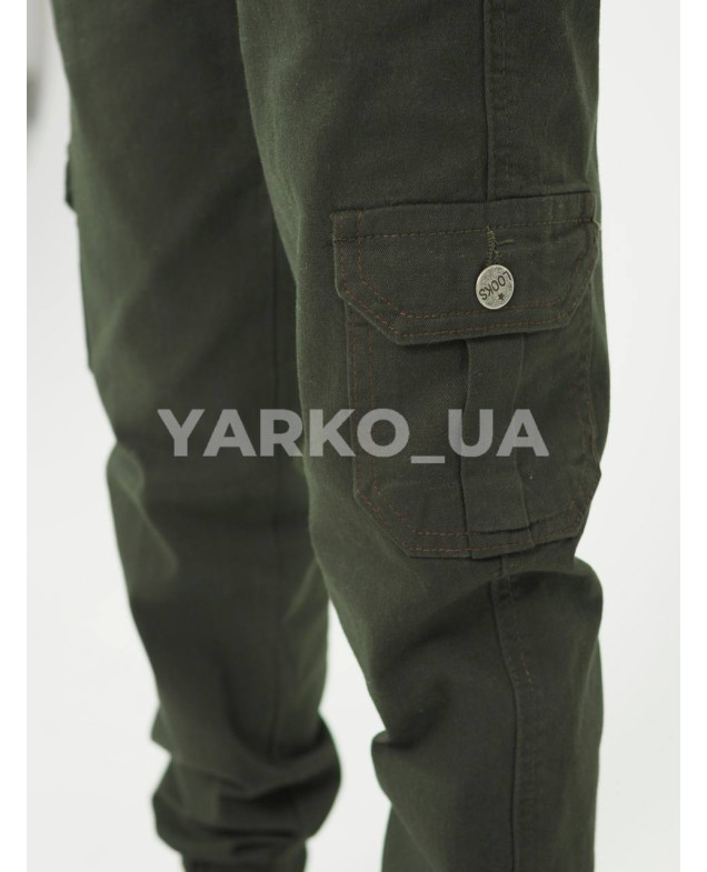Джогери Looks для хлопчиків весна/осінь 2280C котон хакі кишені 146(р)