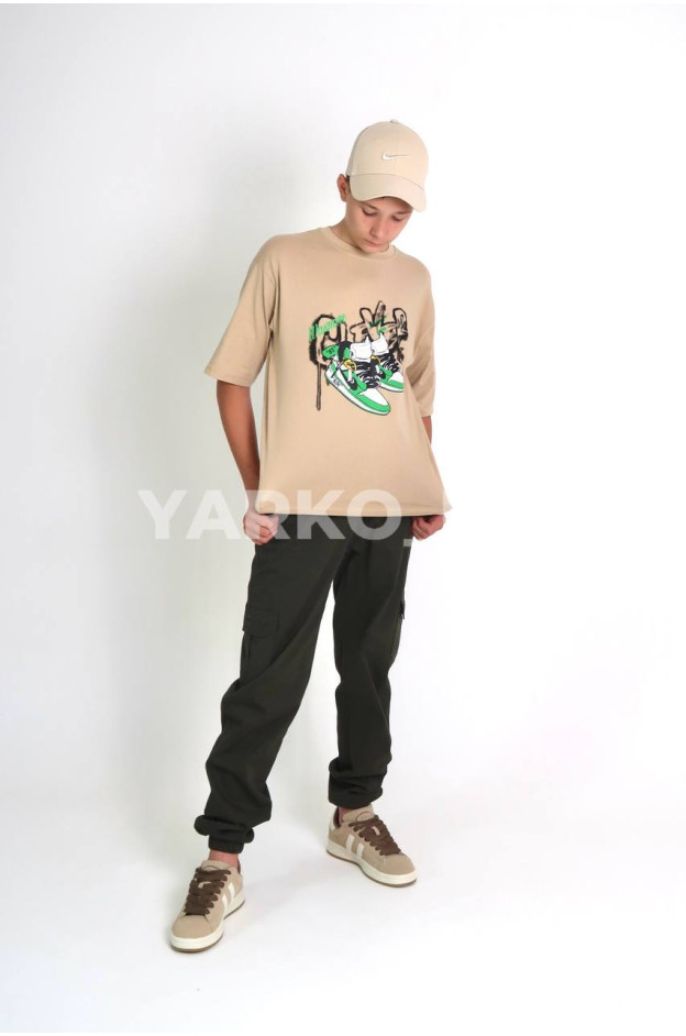 Джогери Looks для хлопчиків весна/осінь 2280C котон хакі кишені 146(р)