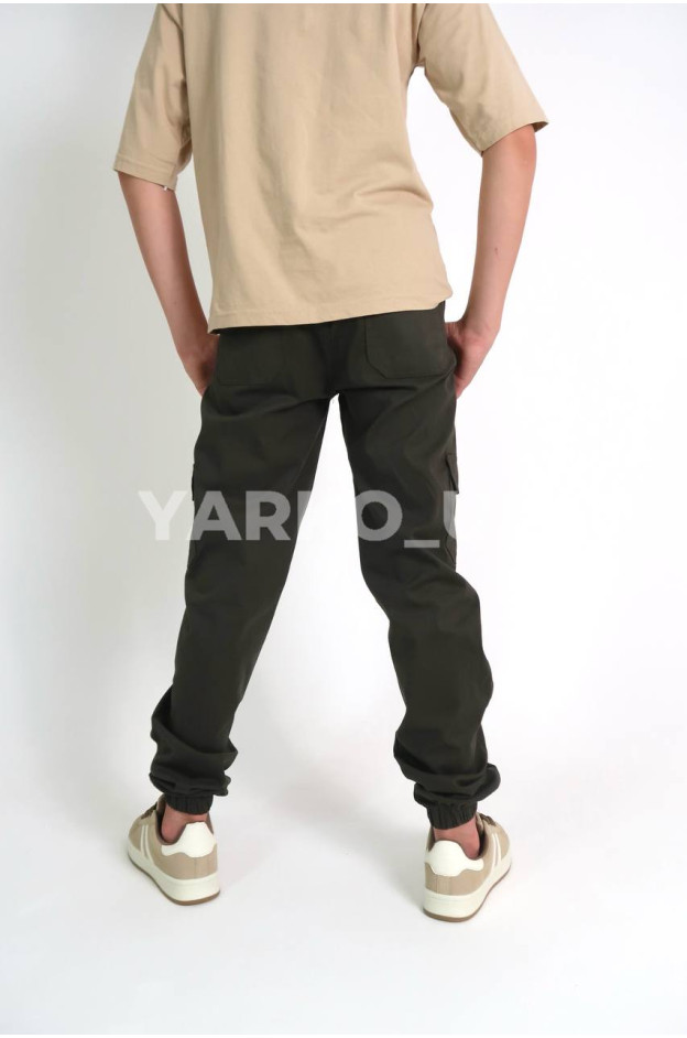 Джогери Looks для хлопчиків весна/осінь 2280C котон хакі кишені 146(р)