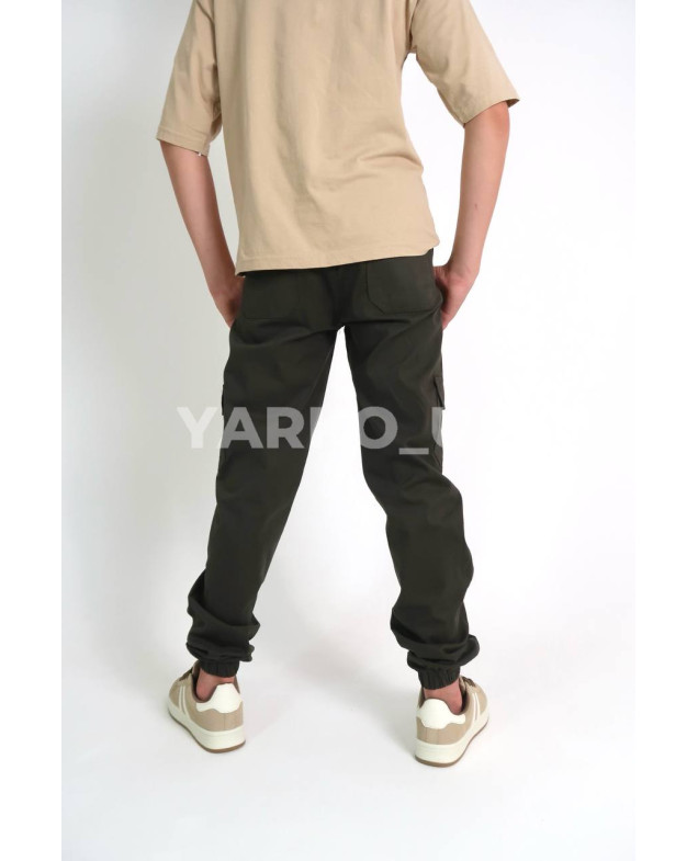 Джогери Looks для хлопчиків весна/осінь 2280C котон хакі кишені 146(р)