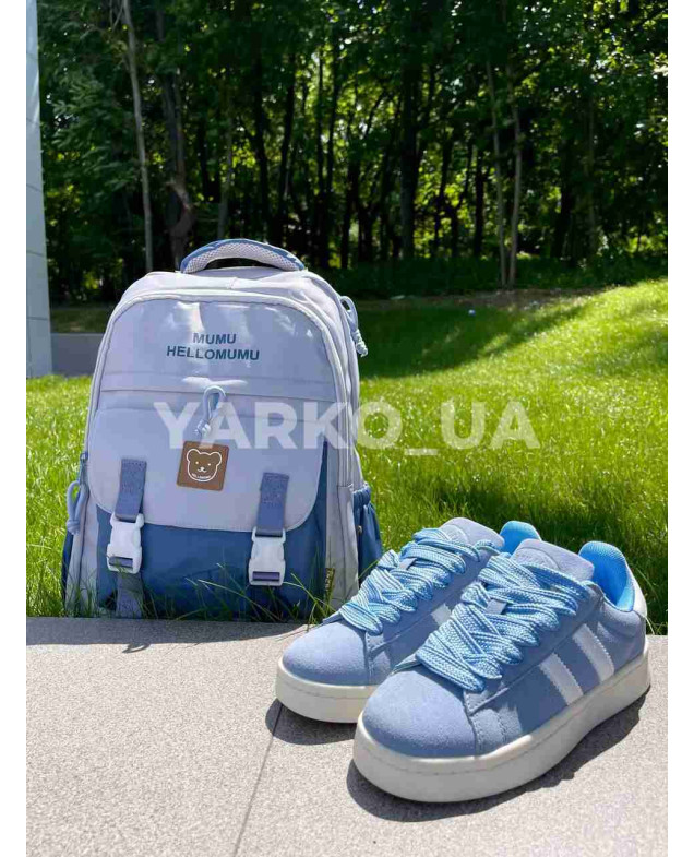Кросівки Stilli для хлопчиків і дівчаток весна/осінь HB520-12 замш блакитний/білий Campus 39(р)