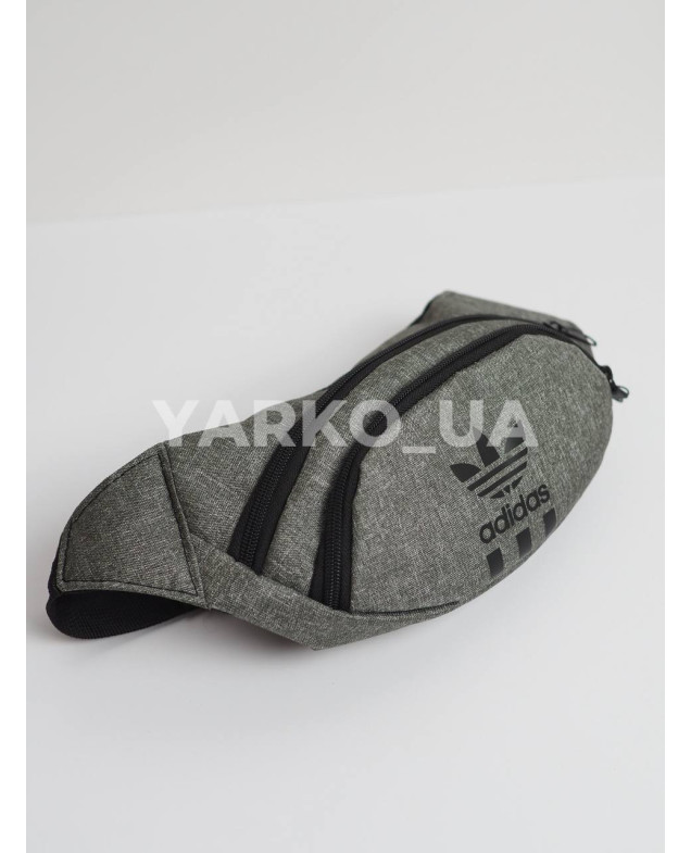 Сумка-бананка для хлопчиків на кожен день 996502 текстиль сірий Adidas 26 х 13 см