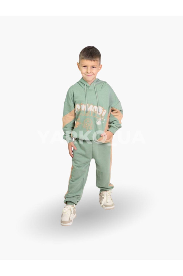 Костюм MACKAYS для хлопчика весна/осінь 3650-004 котон фісташка/капучино Gamer 122(р)