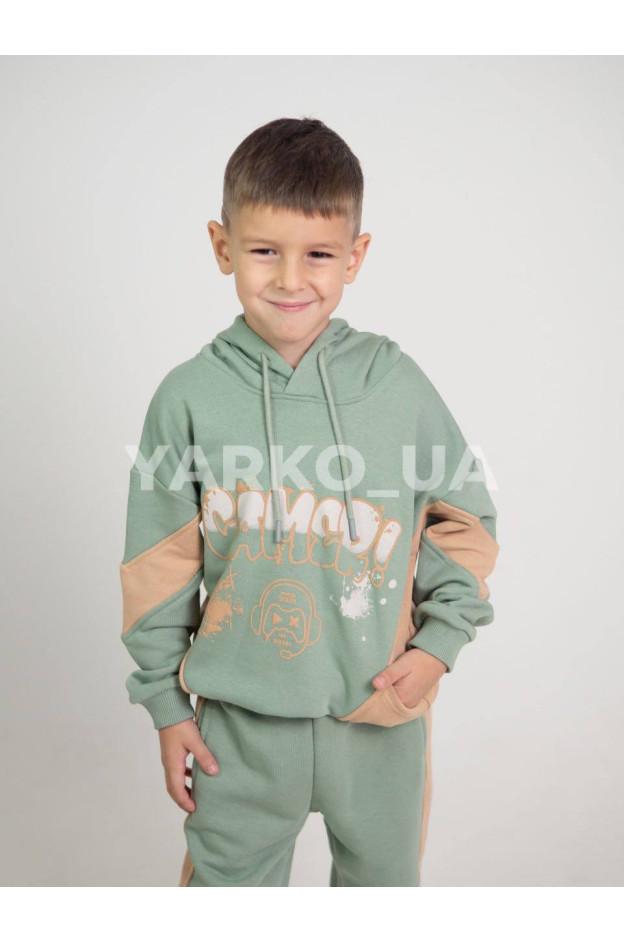 Костюм MACKAYS для хлопчика весна/осінь 3650-004 котон фісташка/капучино Gamer 122(р)